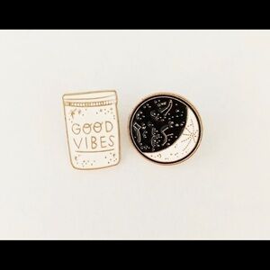 Good Vibes Celestial Moon Pin Bundle